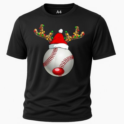 Baseball Santa Hat Reindeer Christmas Lights Men Boys Kids Performance Shirt