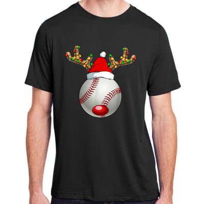 Baseball Santa Hat Reindeer Christmas Lights Men Boys Kids Adult ChromaSoft Performance T-Shirt