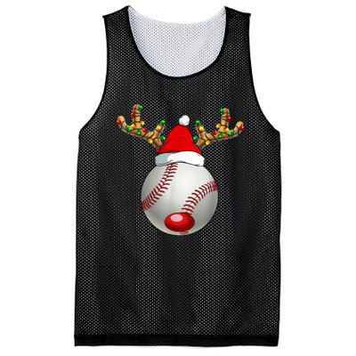 Baseball Santa Hat Reindeer Christmas Lights Men Boys Kids Mesh Reversible Basketball Jersey Tank