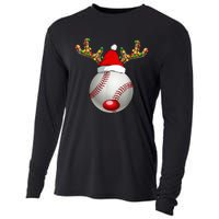 Baseball Santa Hat Reindeer Christmas Lights Men Boys Kids Cooling Performance Long Sleeve Crew