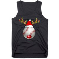 Baseball Santa Hat Reindeer Christmas Lights Men Boys Kids Tank Top