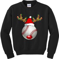 Baseball Santa Hat Reindeer Christmas Lights Men Boys Kids Kids Sweatshirt