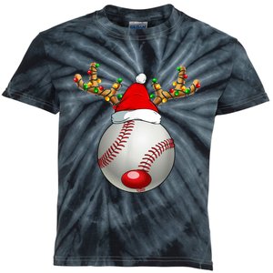 Baseball Santa Hat Reindeer Christmas Lights Men Boys Kids Kids Tie-Dye T-Shirt