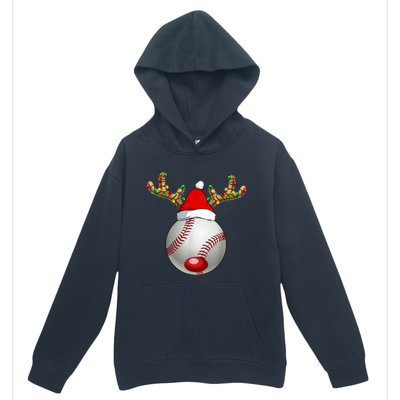 Baseball Santa Hat Reindeer Christmas Lights Men Boys Kids Urban Pullover Hoodie