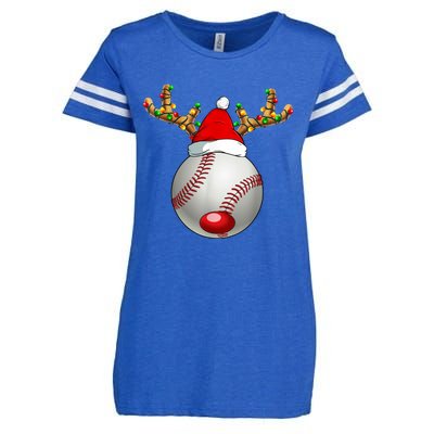 Baseball Santa Hat Reindeer Christmas Lights Men Boys Kids Enza Ladies Jersey Football T-Shirt