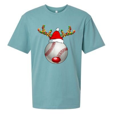 Baseball Santa Hat Reindeer Christmas Lights Men Boys Kids Sueded Cloud Jersey T-Shirt