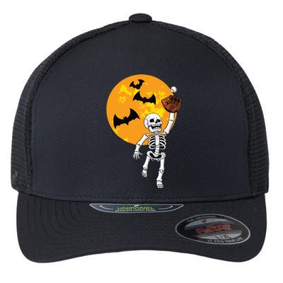 Baseball Skeleton Halloween Boy Baseball Hallowen Flexfit Unipanel Trucker Cap