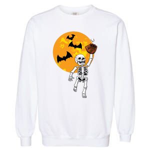 Baseball Skeleton Halloween Boy Baseball Hallowen Garment-Dyed Sweatshirt