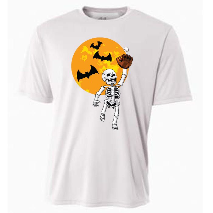 Baseball Skeleton Halloween Boy Baseball Hallowen Cooling Performance Crew T-Shirt