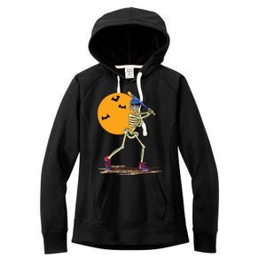 Baseball Skeleton Halloween Boy Baseball Halloween Women's Fleece Hoodie