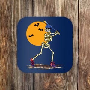 Baseball Skeleton Halloween Boy Baseball Halloween Coaster