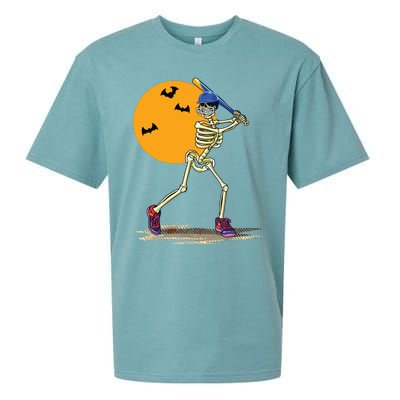 Baseball Skeleton Halloween Boy Baseball Halloween Sueded Cloud Jersey T-Shirt