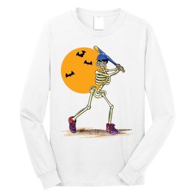 Baseball Skeleton Halloween Boy Baseball Halloween Long Sleeve Shirt