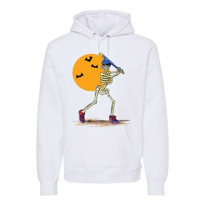 Baseball Skeleton Halloween Boy Baseball Halloween Premium Hoodie