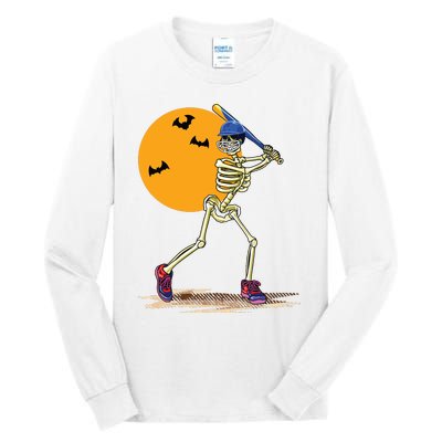 Baseball Skeleton Halloween Boy Baseball Halloween Tall Long Sleeve T-Shirt