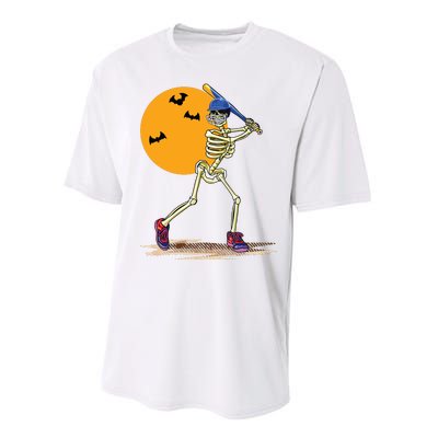 Baseball Skeleton Halloween Boy Baseball Halloween Performance Sprint T-Shirt