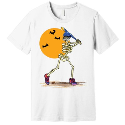 Baseball Skeleton Halloween Boy Baseball Halloween Premium T-Shirt