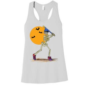 Baseball Skeleton Halloween Boy Baseball Halloween Women's Racerback Tank