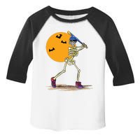 Baseball Skeleton Halloween Boy Baseball Halloween Toddler Fine Jersey T-Shirt