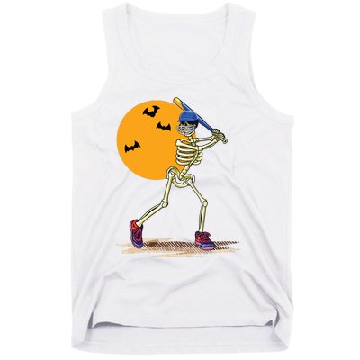 Baseball Skeleton Halloween Boy Baseball Halloween Tank Top