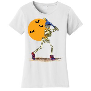 Baseball Skeleton Halloween Boy Baseball Halloween Women's T-Shirt