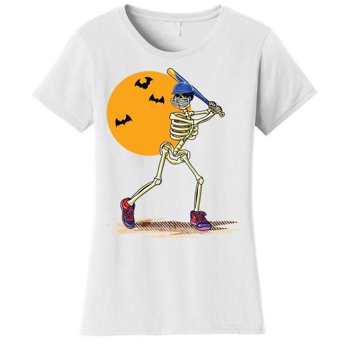 Baseball Skeleton Halloween Boy Baseball Halloween Women's T-Shirt