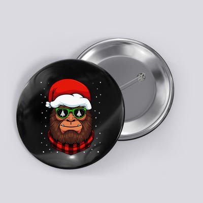 Bigfoot Santa Hat Christmas Pajama Cool Winter X Mas Tree Button