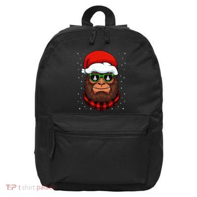 Bigfoot Santa Hat Christmas Pajama Cool Winter X Mas Tree 16 in Basic Backpack