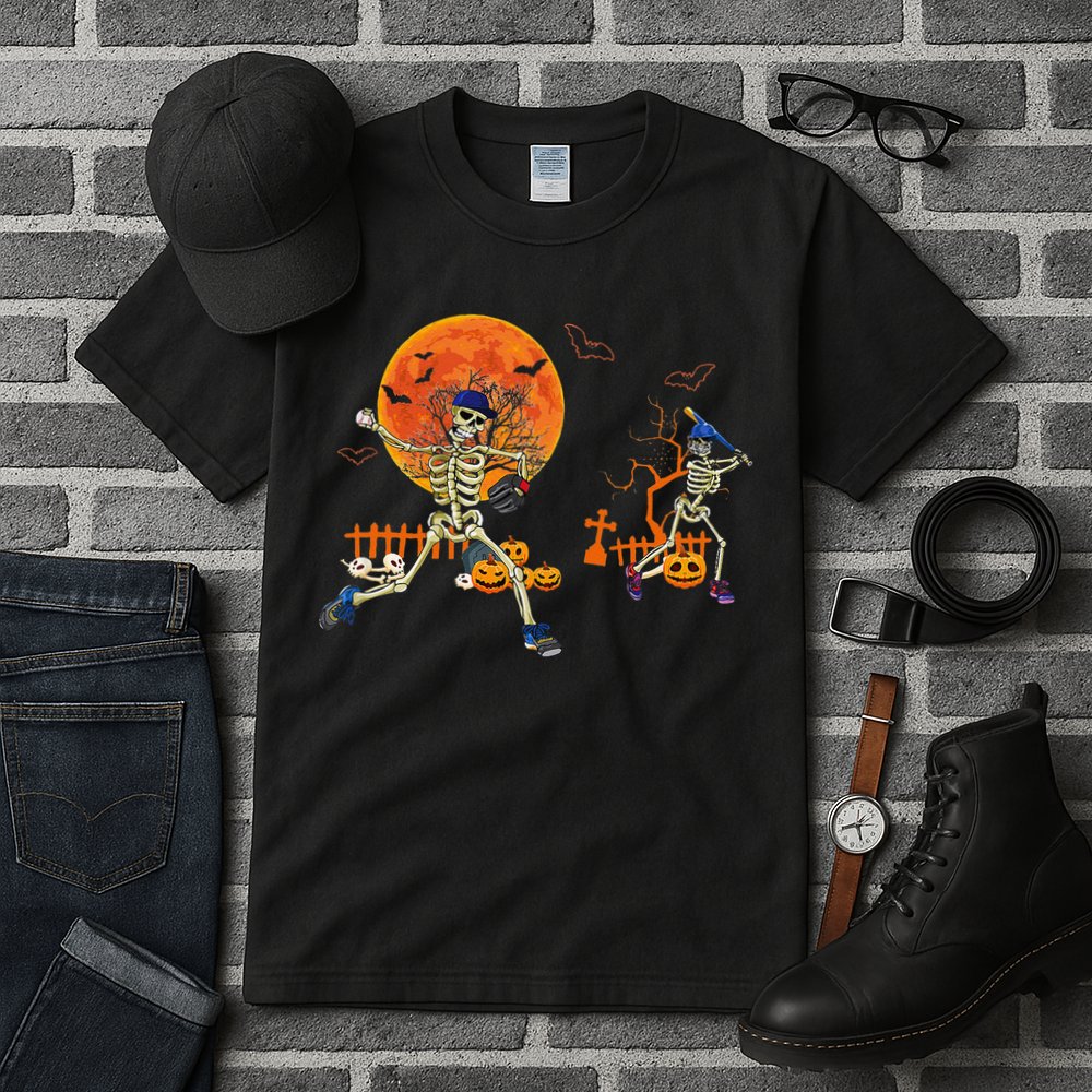 Baseball Skeleton Halloween Baseball Halloween Tall T-Shirt