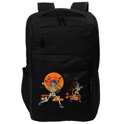 Baseball Skeleton Halloween Baseball Halloween Impact Tech Backpack
