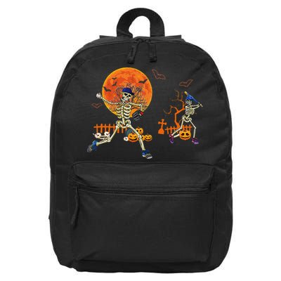 Baseball Skeleton Halloween Baseball Halloween 16 in Basic Backpack