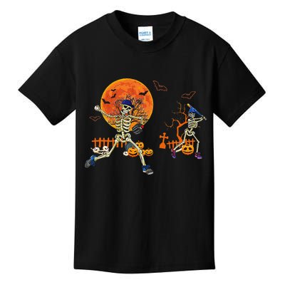 Baseball Skeleton Halloween Baseball Halloween Kids T-Shirt