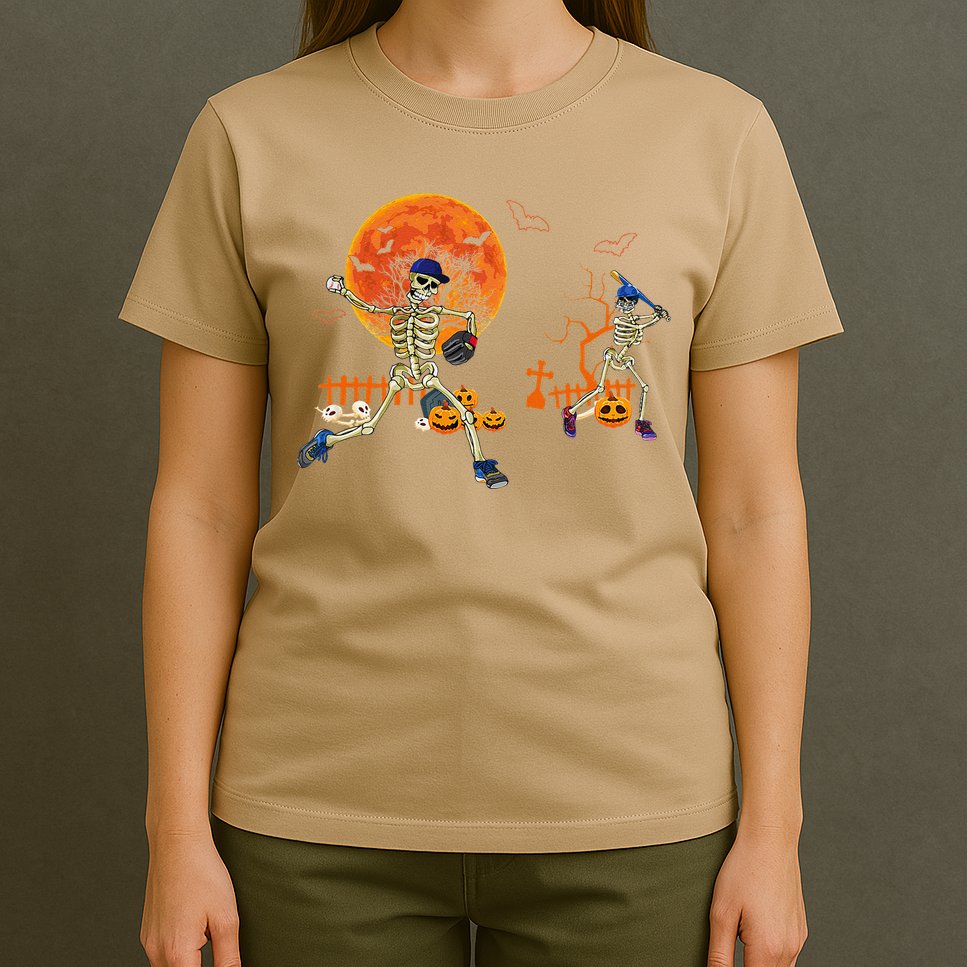Baseball Skeleton Halloween Baseball Halloween T-Shirt
