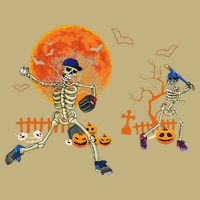 Baseball Skeleton Halloween Baseball Halloween Button