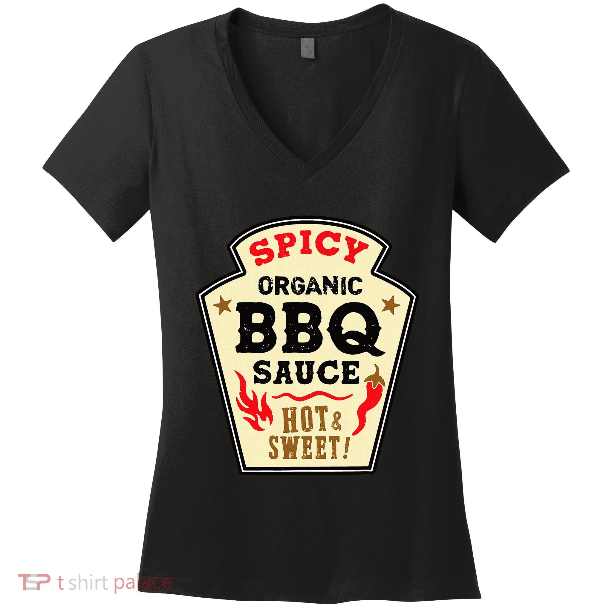 Bbq Sauce Hot Spicy Grill Barbeque Halloween Costume Women's V-Neck T-Shirt
