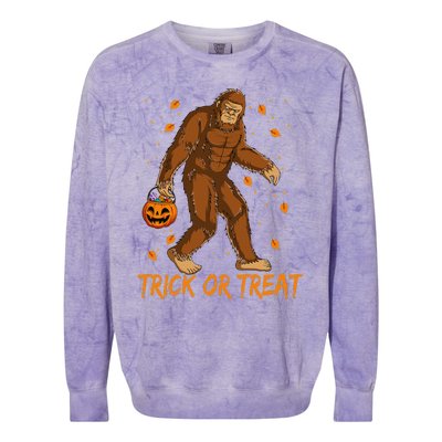 Bigfoot Sasquatch Halloween Trick Or Treat Costume Colorblast Crewneck Sweatshirt