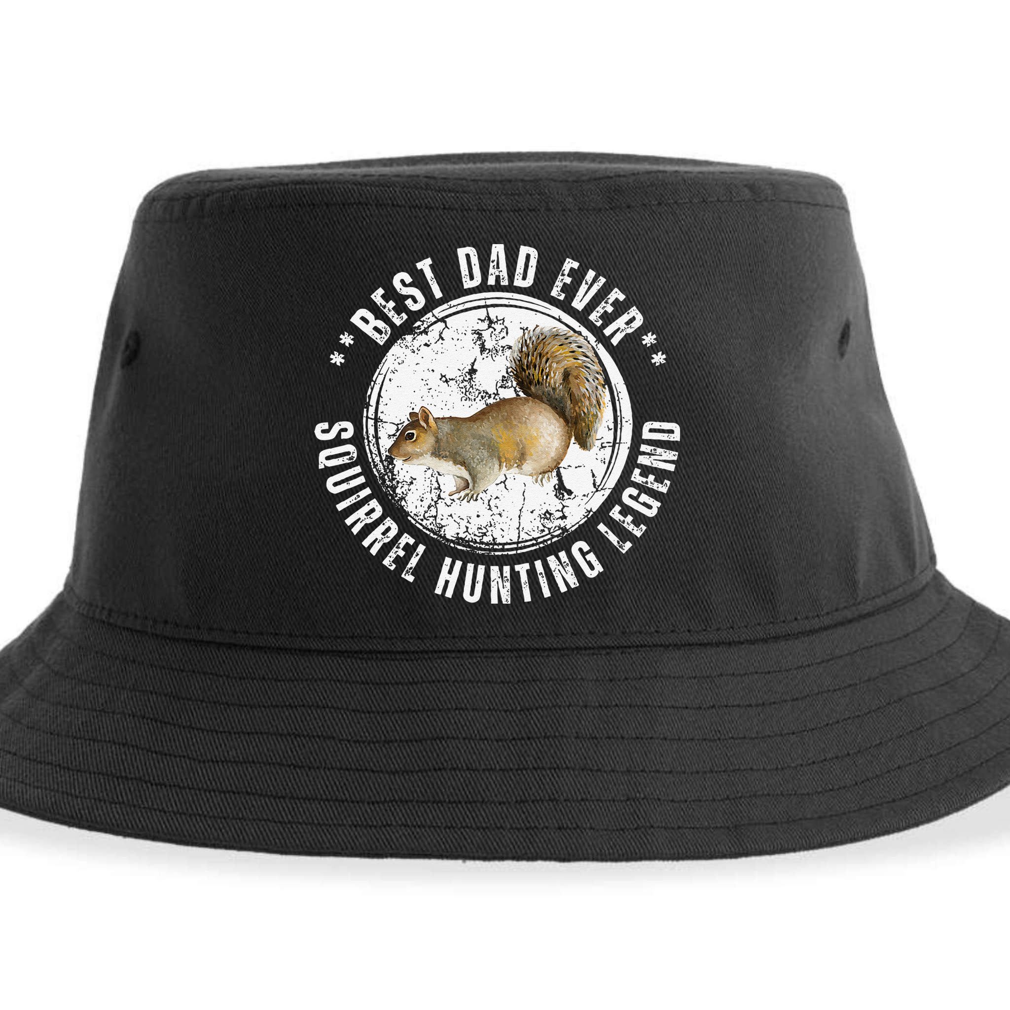 Best Squirrel Hunting Dad Fathers Day Dads Birthday Sustainable Bucket Hat