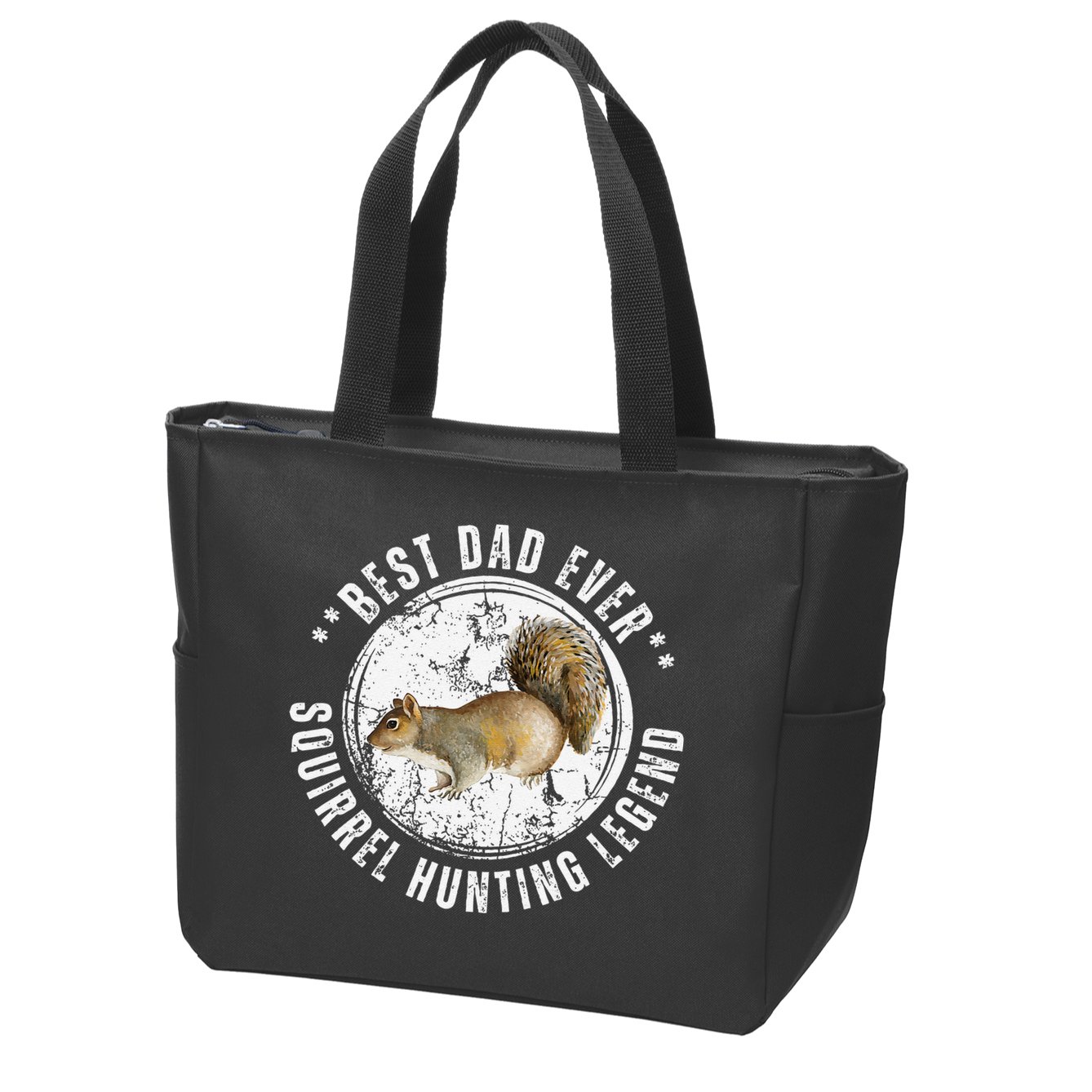 Best Squirrel Hunting Dad Fathers Day Dads Birthday Zip Tote Bag