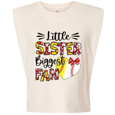 Baseball Sister Heart Softball Sister Life Mothers Day Garment-Dyed Women's Muscle Tee