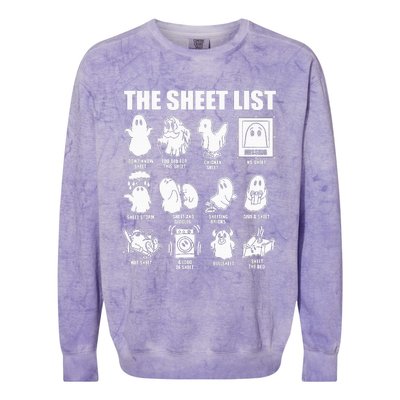 Boo Sheet Halloween The Sheet List Colorblast Crewneck Sweatshirt