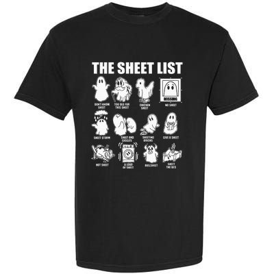 Boo Sheet Halloween The Sheet List Garment-Dyed Heavyweight T-Shirt