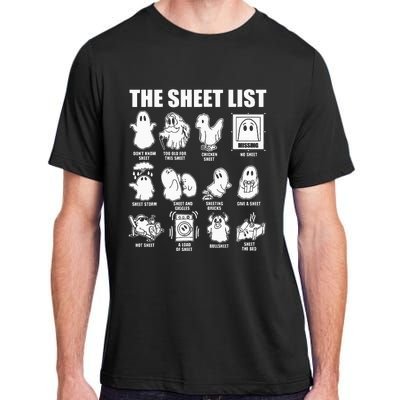 Boo Sheet Halloween The Sheet List Adult ChromaSoft Performance T-Shirt