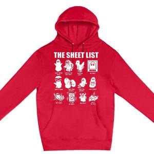 Boo Sheet Halloween The Sheet List Premium Pullover Hoodie