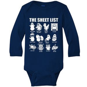 Boo Sheet Halloween The Sheet List Baby Long Sleeve Bodysuit