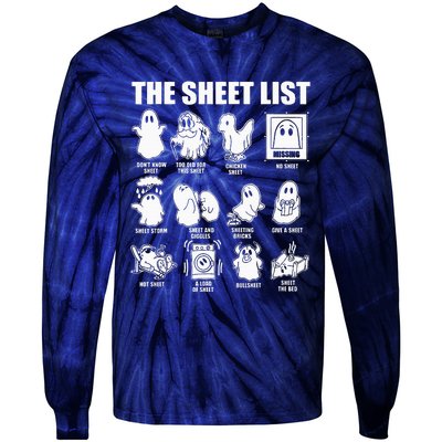 Boo Sheet Halloween The Sheet List Tie-Dye Long Sleeve Shirt