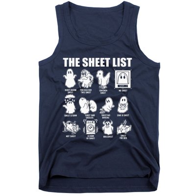 Boo Sheet Halloween The Sheet List Tank Top