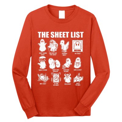 Boo Sheet Halloween The Sheet List Long Sleeve Shirt