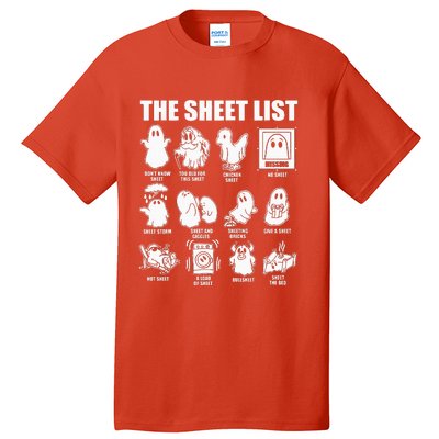 Boo Sheet Halloween The Sheet List Tall T-Shirt