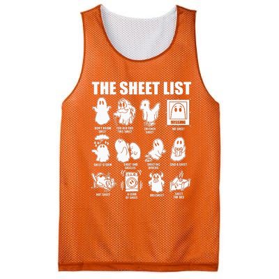 Boo Sheet Halloween The Sheet List Mesh Reversible Basketball Jersey Tank