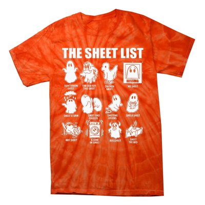 Boo Sheet Halloween The Sheet List Tie-Dye T-Shirt